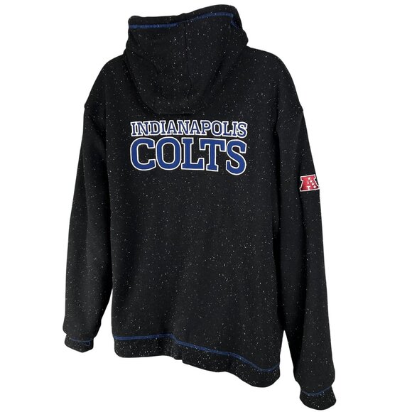 NFL Pro Line Men XL Indianapolis Colts Black Speckled Hoodie Jacket Sherpa Lined - Picture 7 of 16
